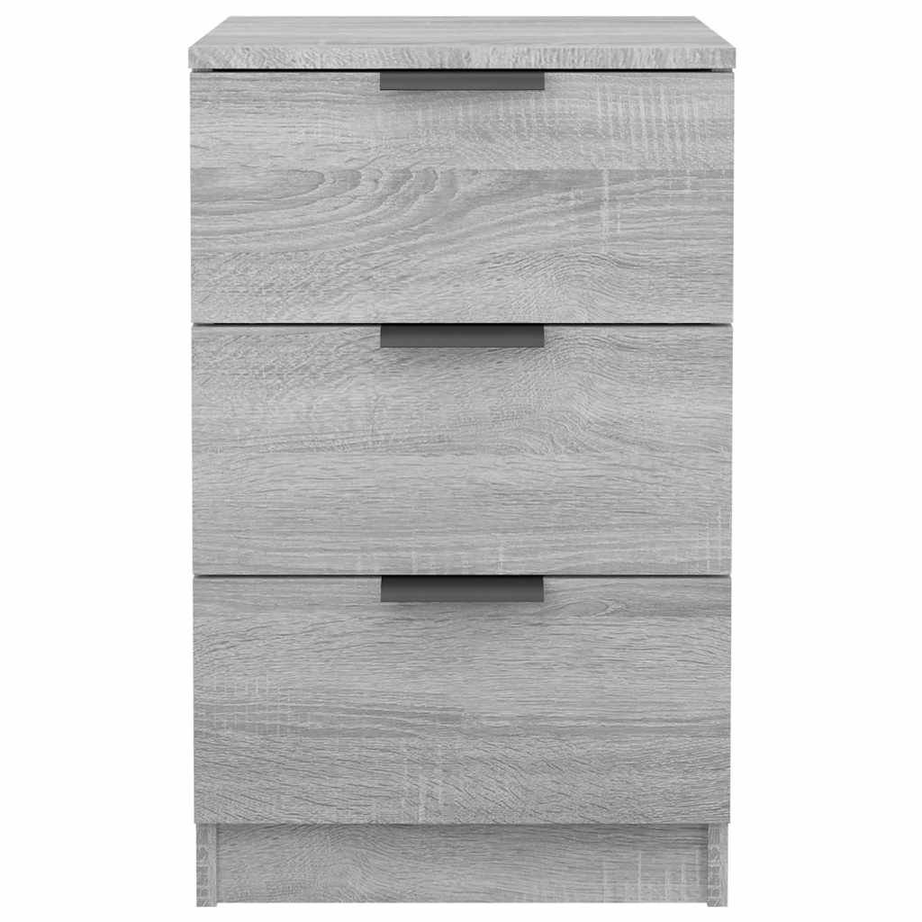 Walplus 3 Drawer Engineered Wood Bedside Cabinet - Grey Sonoma - 40 x 36 x 65 cm - Image 4