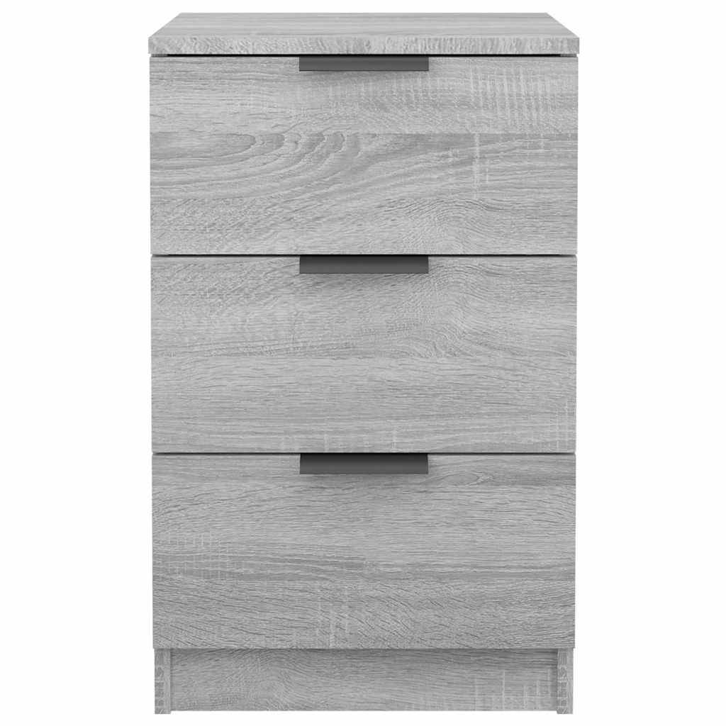 Walplus 3 Drawer Engineered Wood Bedside Cabinet - Grey Sonoma - 40 x 36 x 65 cm - Image 4
