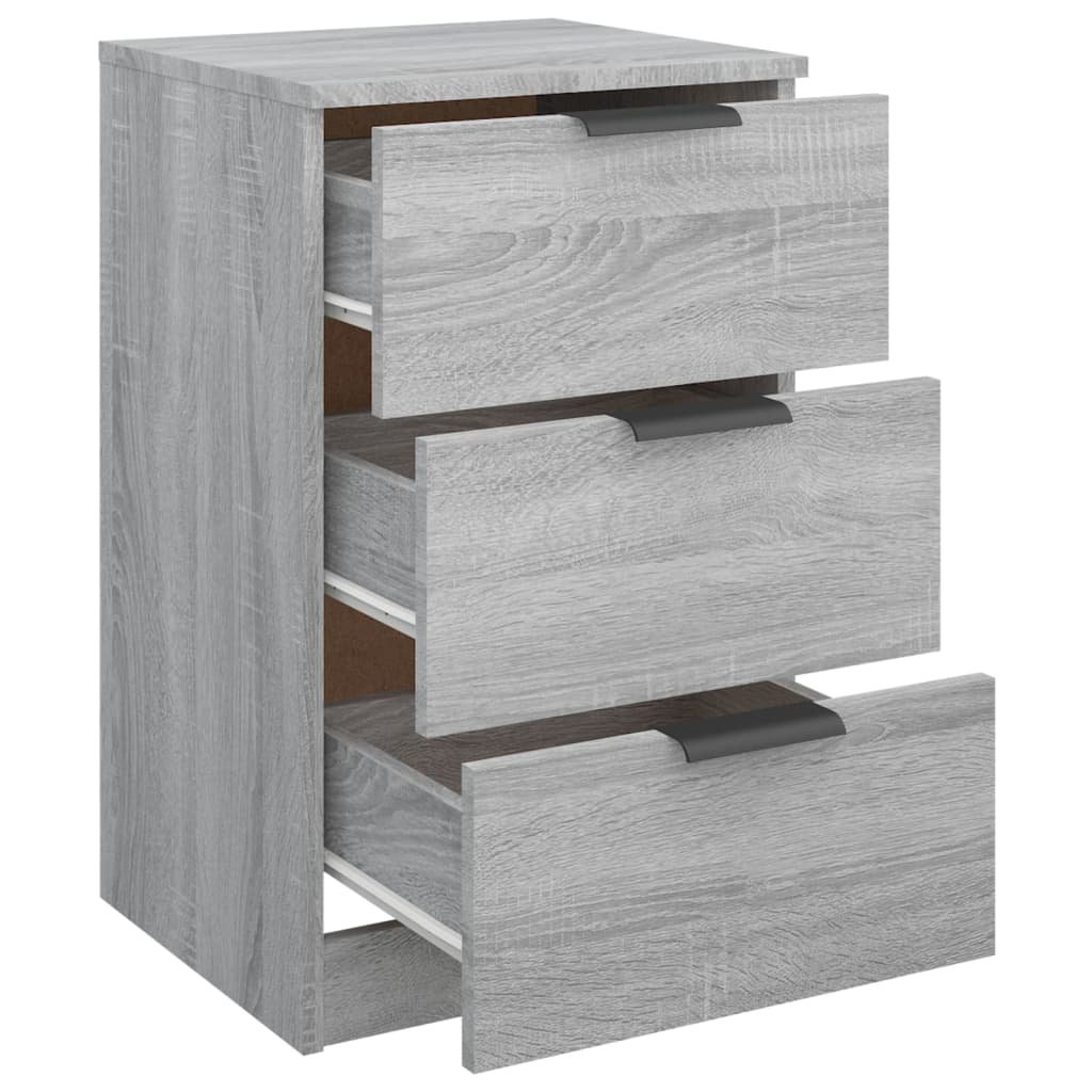 Walplus 3 Drawer Engineered Wood Bedside Cabinet - Grey Sonoma - 40 x 36 x 65 cm - Image 5
