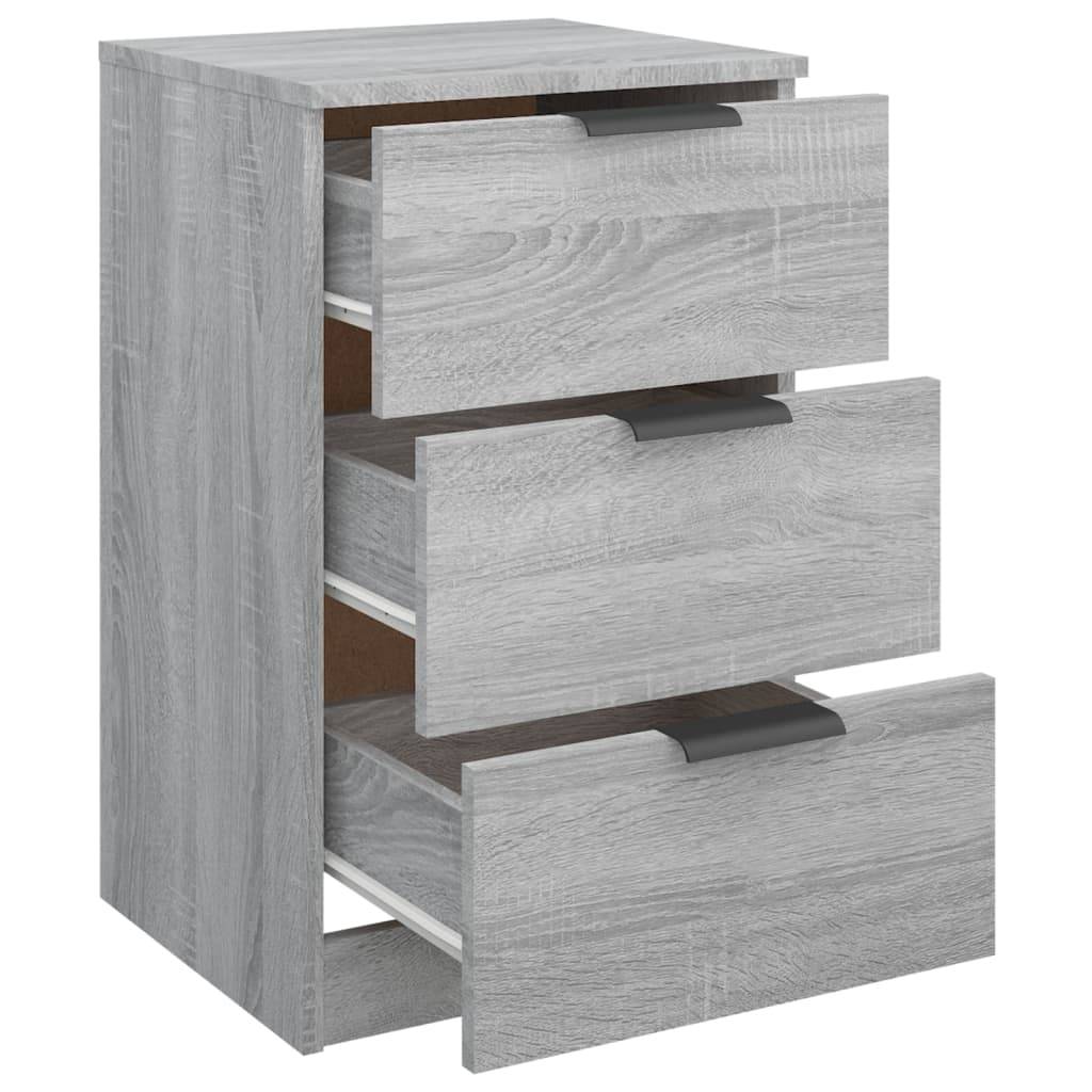 Walplus 3 Drawer Engineered Wood Bedside Cabinet - Grey Sonoma - 40 x 36 x 65 cm - Image 5
