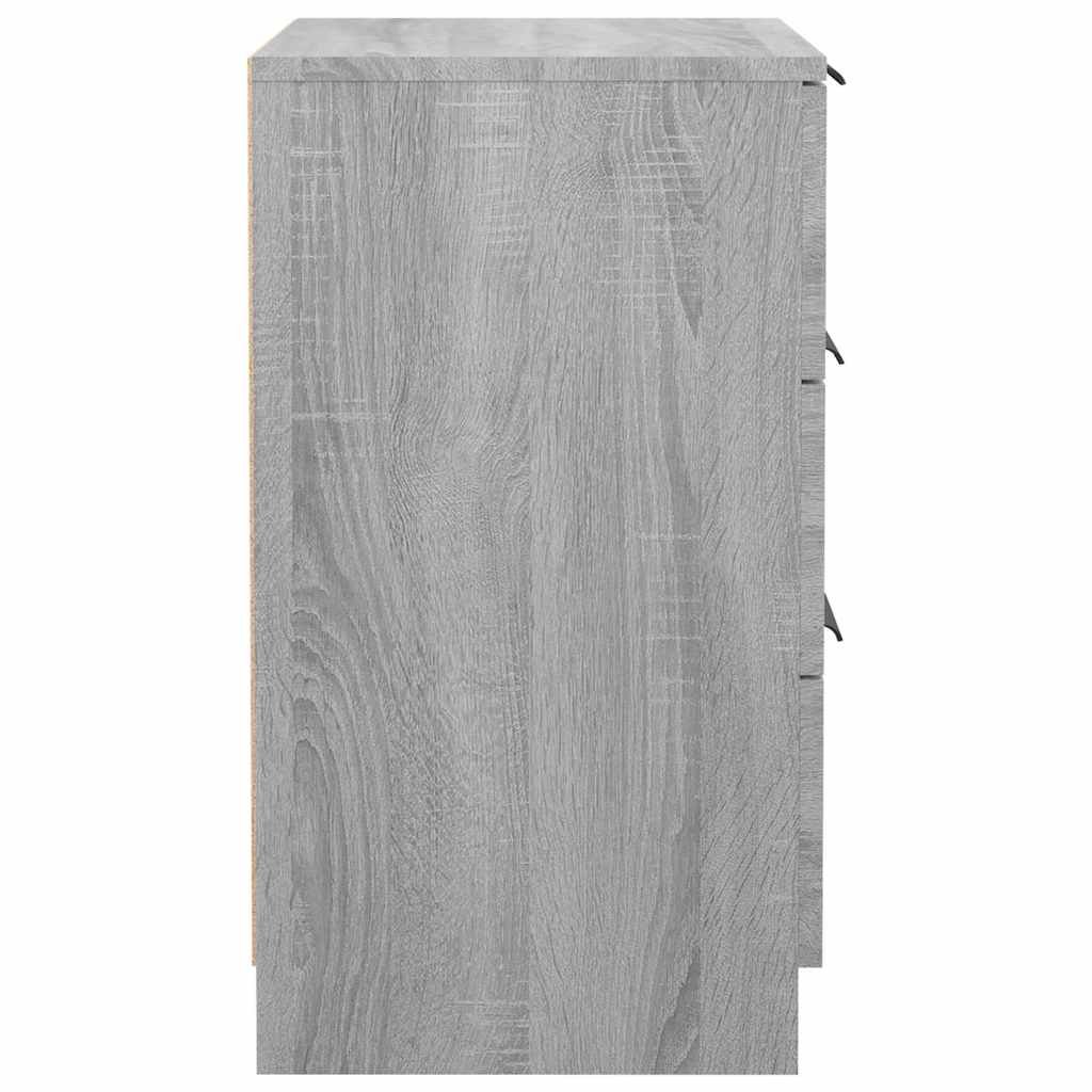 Walplus 3 Drawer Engineered Wood Bedside Cabinet - Grey Sonoma - 40 x 36 x 65 cm - Image 6