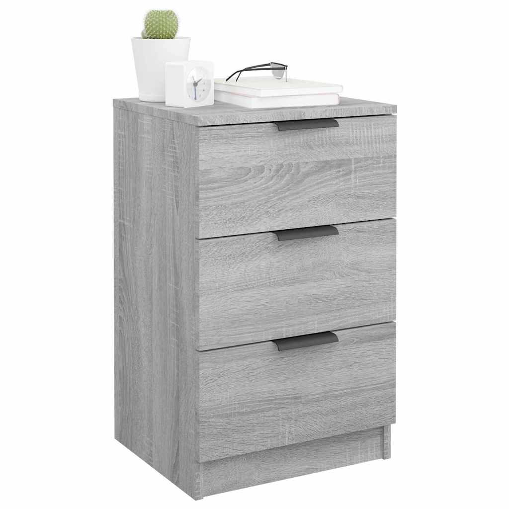 Walplus 3 Drawer Engineered Wood Bedside Cabinet - Grey Sonoma - 40 x 36 x 65 cm - Image 7