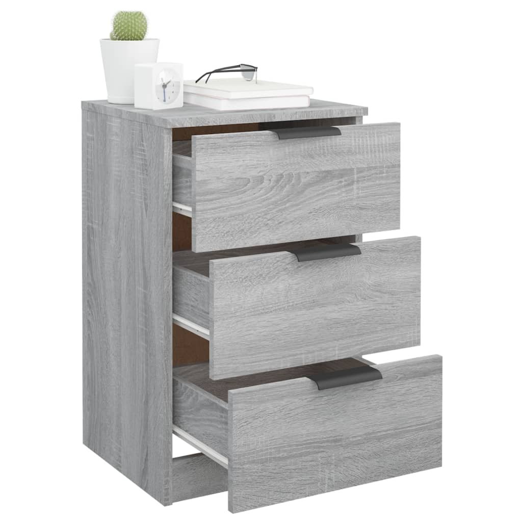 Walplus 3 Drawer Engineered Wood Bedside Cabinet - Grey Sonoma - 40 x 36 x 65 cm - Image 8