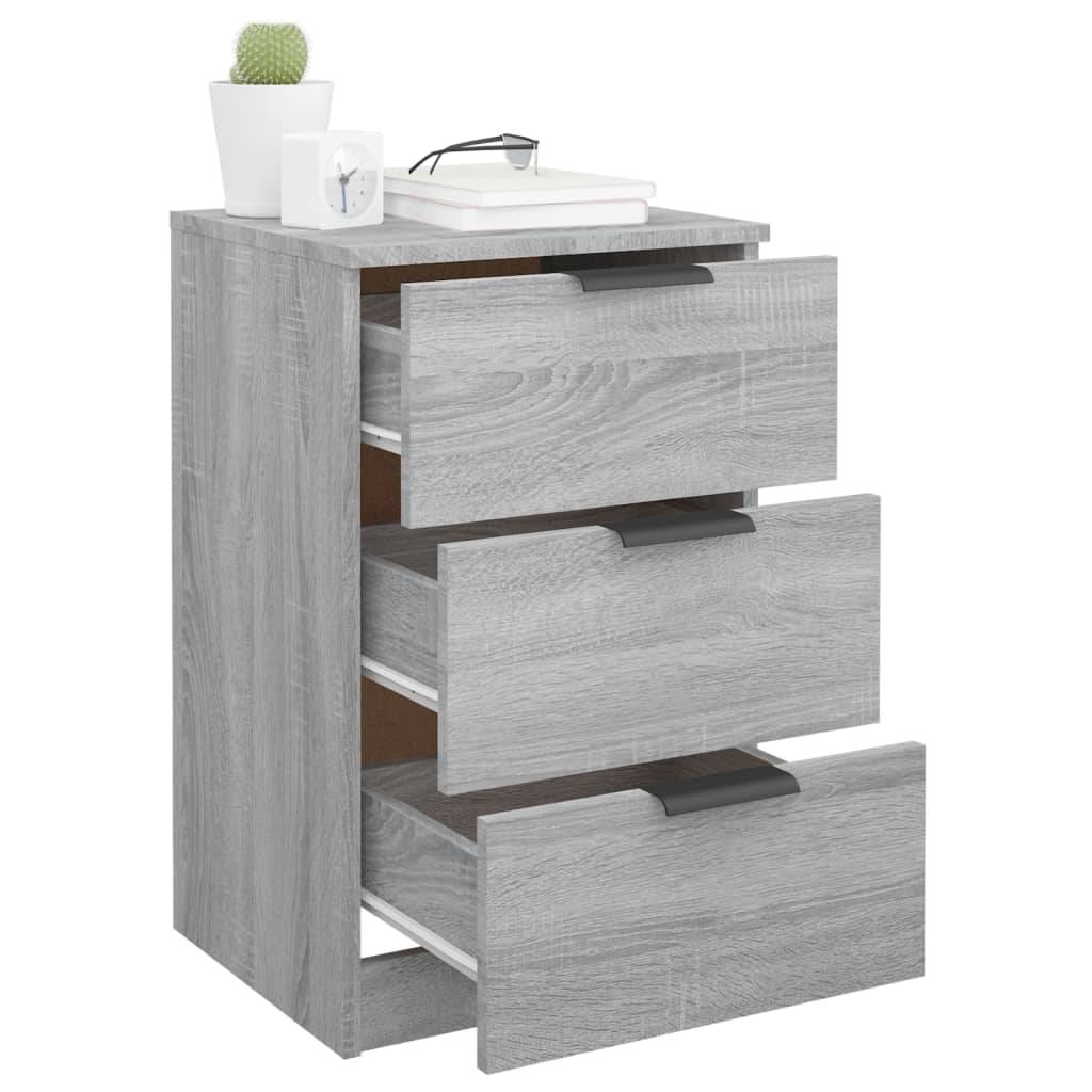 Walplus 3 Drawer Engineered Wood Bedside Cabinet - Grey Sonoma - 40 x 36 x 65 cm - Image 8
