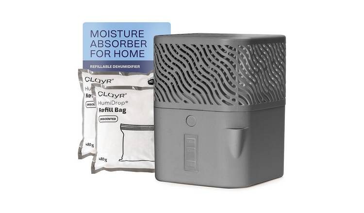 Clayr HumiDrop Refillable Interior Dehumidifier - 1000ml - Grey