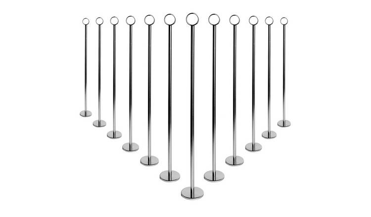 Argon Tableware Wedding Table Number Holders - Silver - Pack of 12