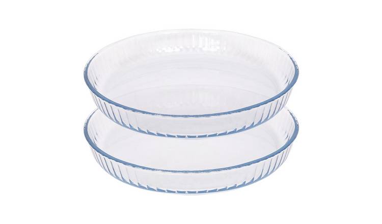Argon Tableware 2 Piece Optical Round Glass Oven Dishes