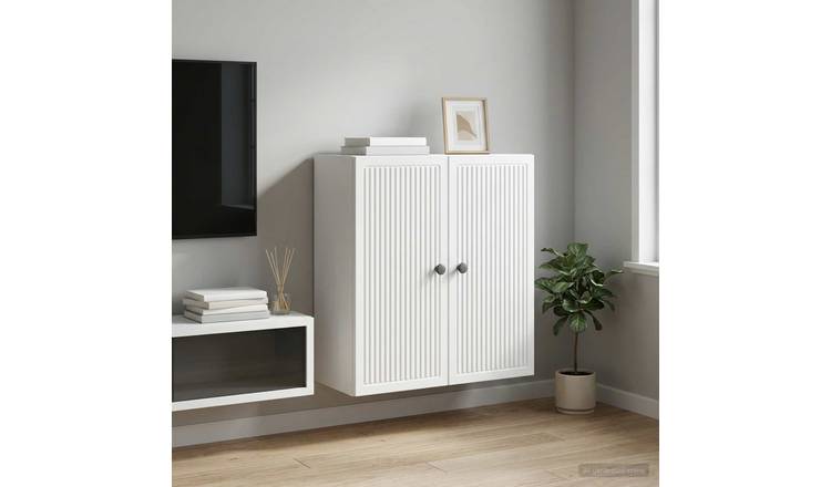Walplus 2 Door Engineered Wood Wall Cabinet - White - 59 x 31 x 60 cm