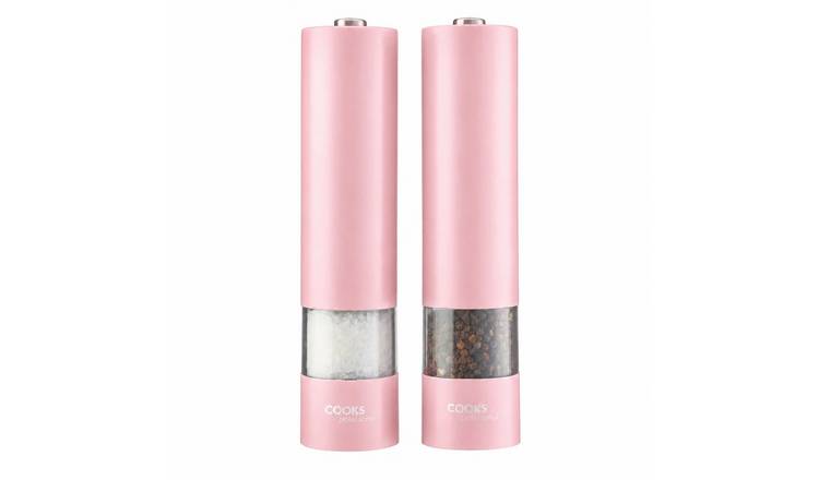 Cooks Professional Electric Salt and Pepper Mill Set - Pink