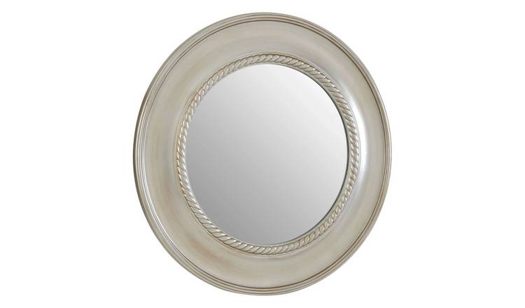 Orsina Valis Champagne Rounded Wall Mirror – Silver