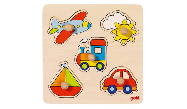 Goki My Journey 5 Piece Lift Out Vehicle Wooden Puzzle