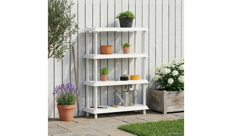 Walplus 4 Tier Shelving Unit - White - 100 x 40 x 136.5 cm