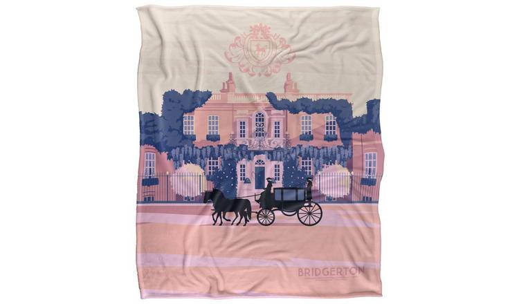 Bridgerton Modern Minimal Soft House Pink & Blue Blanket - 127cm x 152cm
