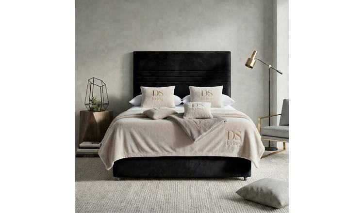 DS Living Harrington King Size Upholstered Divan Bed Frame - Black