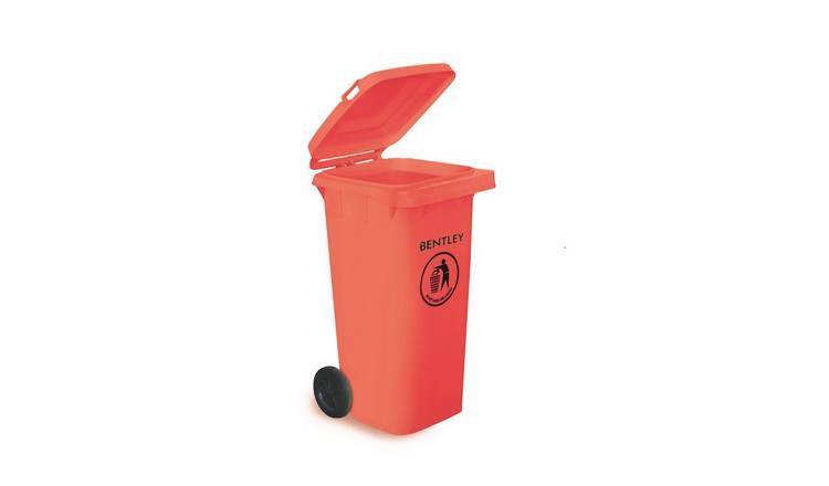 Charles Bentley 120L Outdoor Household Waste Medium Rubbish Wheelie Bin - Orange