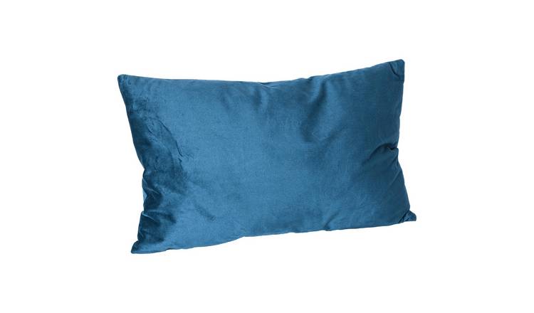 Nicola Spring Rectangle Velvet Cushion - 60cm x 40cm - Blue