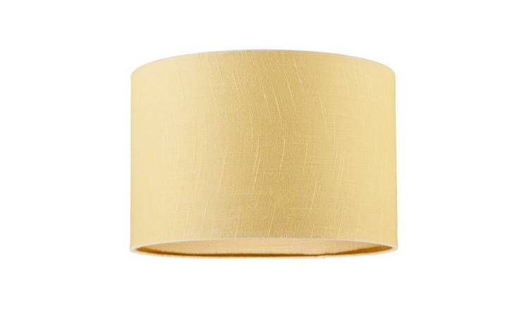Happy Homewares Soft Mellow Yellow Textured Linen Fabric Lampshade - 30cm