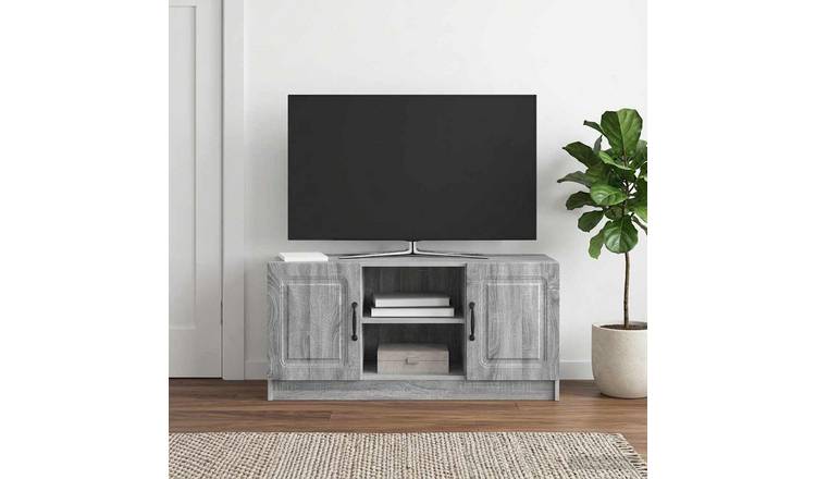 Walplus Engineered Wood TV Cabinet Tall Unit - Grey Sonoma - 102 x 34.5 x 47 cm