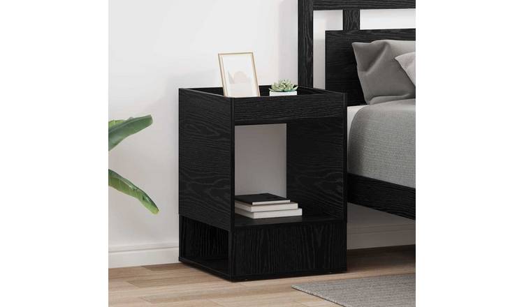 Walplus Pack of 2 Engineered Wood End Table - Dark Oak - 40 x 40 x 56 cm