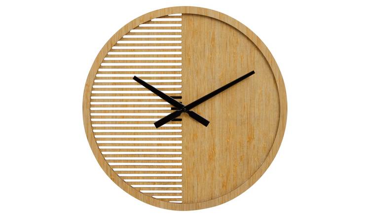 Orsina Vitus 60cm Dia Large Wooden Wall Clock - Natural