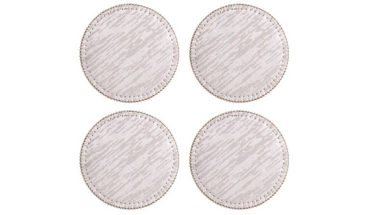 Orsina Set Of 4 Knightsbridge Round Coasters - Silver
