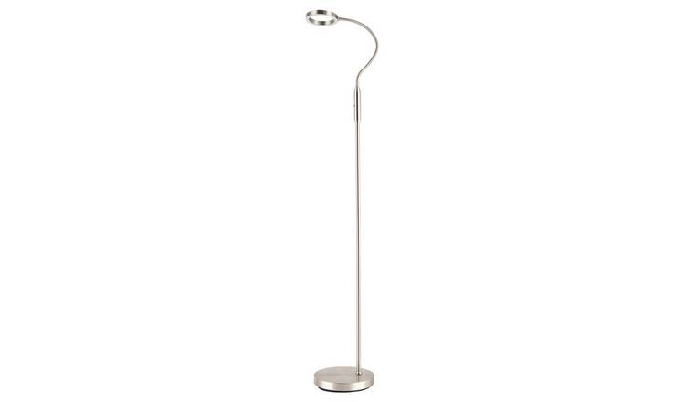 Happy Homewares Nickel Task with LED Halo Ring and CCT Memory Floor Lamp - 23cm