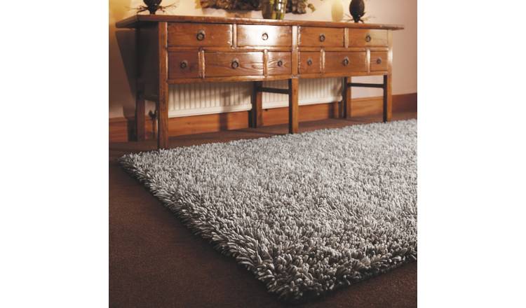 Mega Flooring Grey Shaggy Plain Rug - 200 x 300cm