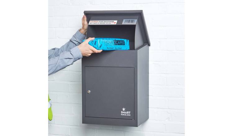 Smart Parcel Box Galvanised Steel Secure Wall Mounted Delivery Box - Dark Grey