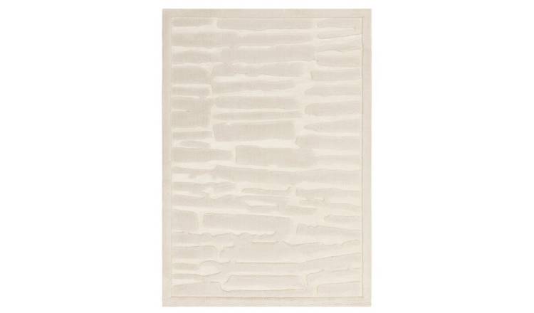 Mega Flooring White Modern Abstract Rug - 120 x 170cm