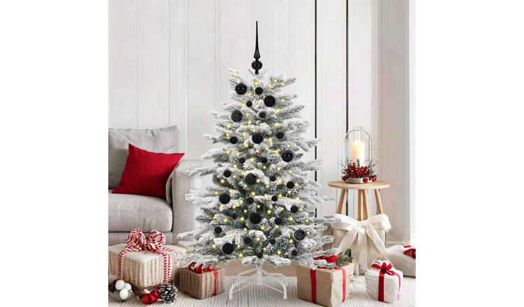 Walplus Pack of 61 Christmas Bauble Set with 150 LEDs - Black - 6 x 6 x 27 cm