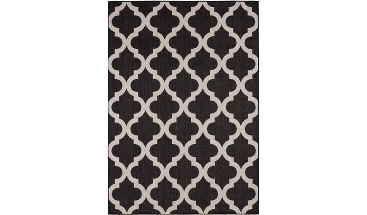 The Rugs Black Ecology Outdoor Indoor Moroccan Patio Rug - 80 x 150cm