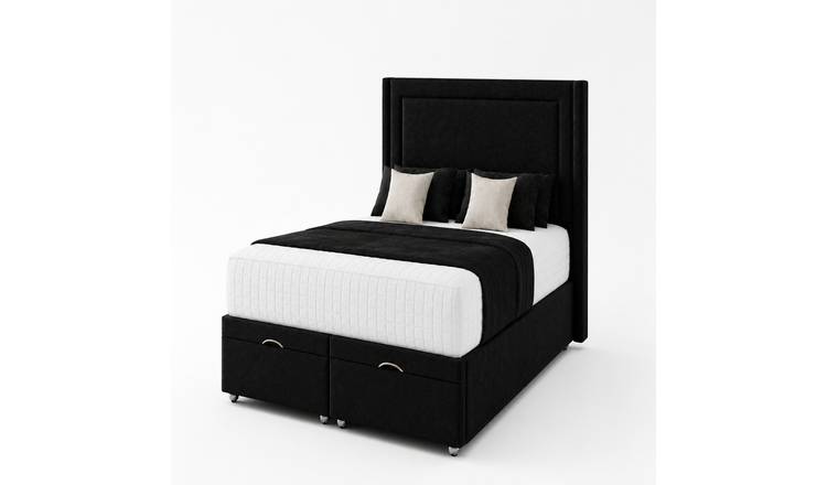Comfy Deluxe Rio 4ft Small Double  End Lift Ottoman Bed Set - Black