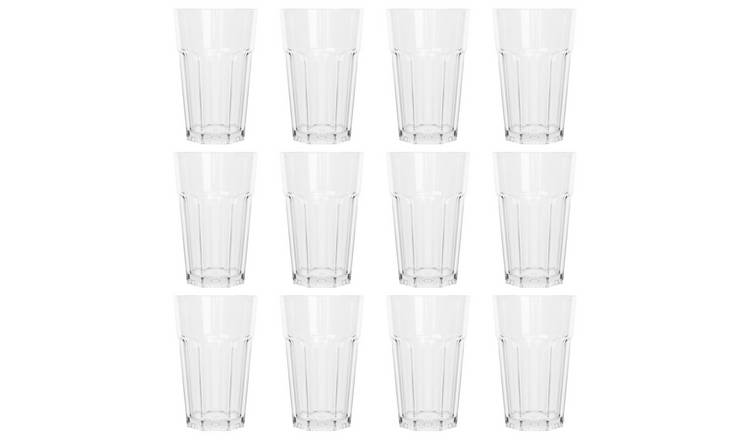 Argon Tableware Reusable Plastic Highball Glasses - 400ml - Pack of 12