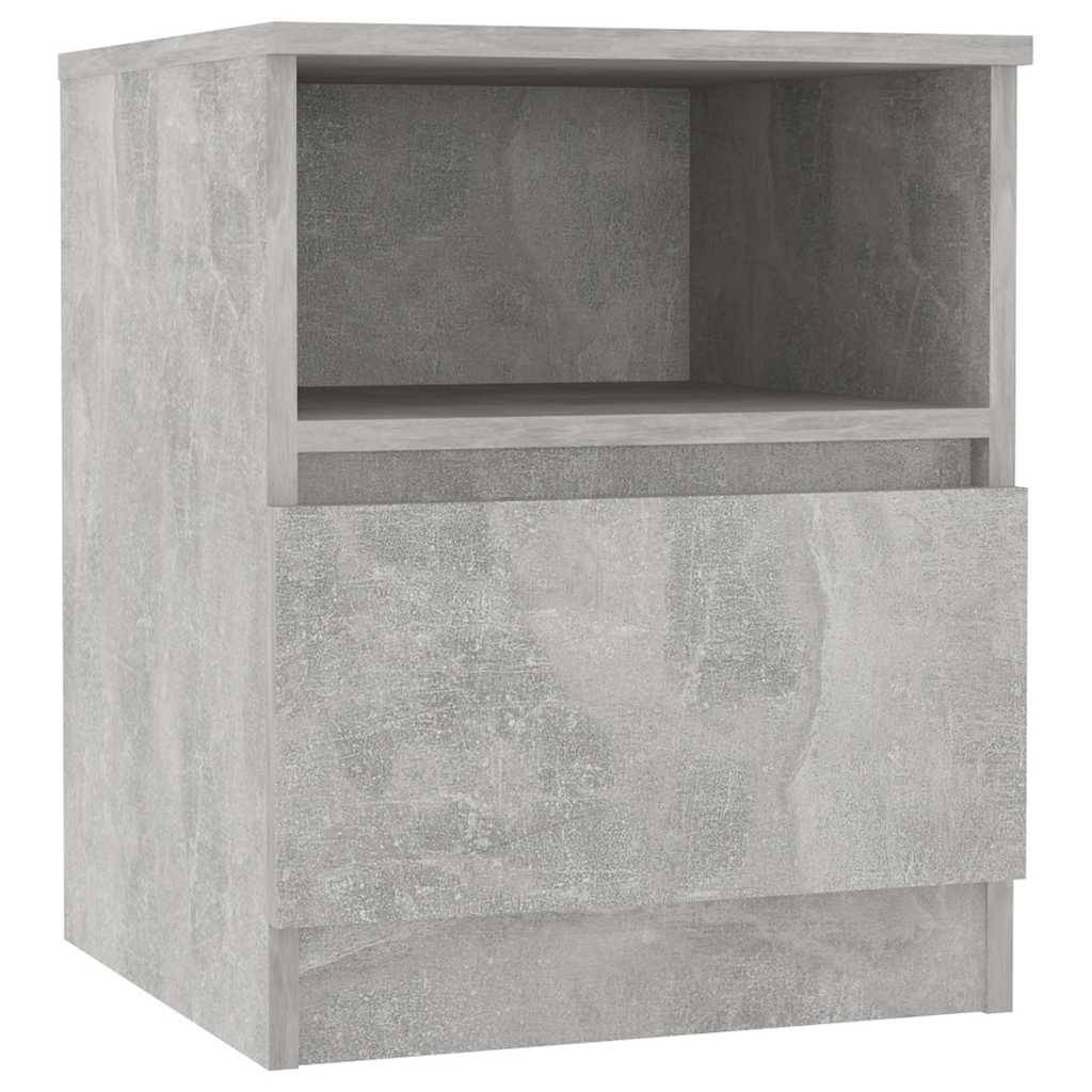 Walplus Pack of 2 1 Drawer Bed Cabinet - Stone Grey - 40 x 40 x 50 cm - Image 3