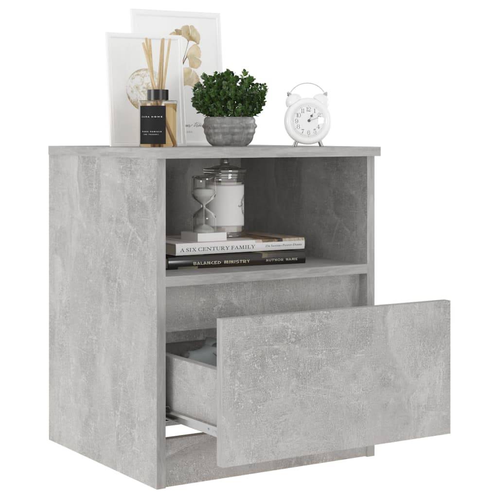 Walplus Pack of 2 1 Drawer Bed Cabinet - Stone Grey - 40 x 40 x 50 cm - Image 7