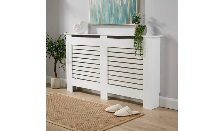 Home Source York Slatted Radiator Cover Large – White