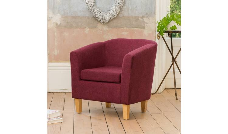 Artemis Home Alderwood 68cm Wide Fabric Tub Chair Armchair - Plum