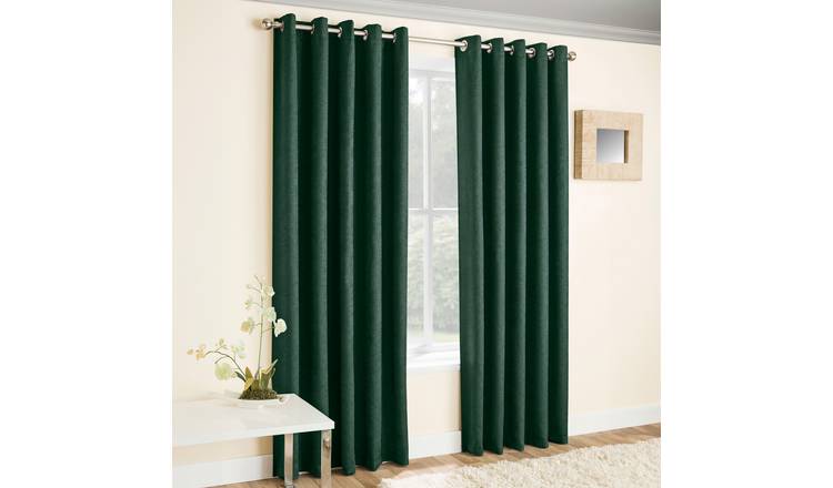 Enhanced Living Vogue Eyelet Thermal Curtains - 117 x 137cm - Green