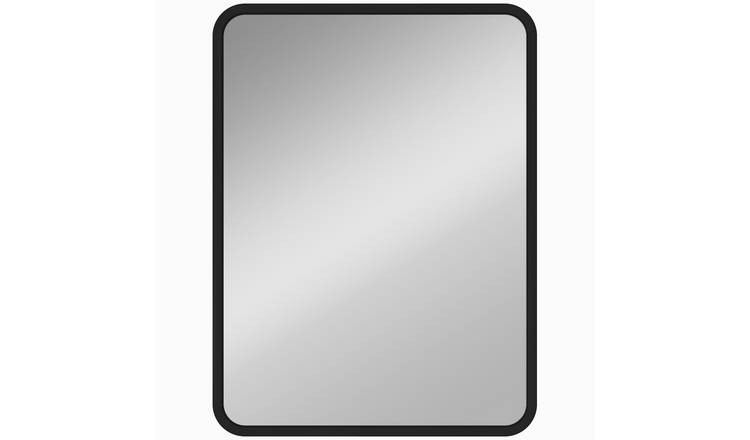 HOMCOM Modern Metal Framed Wall Mirror - Black