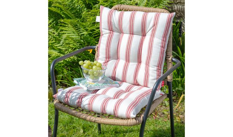 Dibor Set of 2 Outdoor Garden Chair Cushion Seat Pads - Red