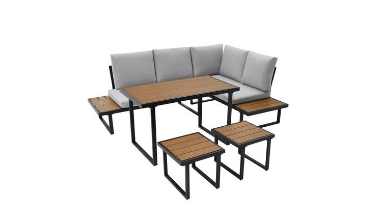 Furniture Online Amalfi 6 Garden Dining Set with Table And Cover - Grey