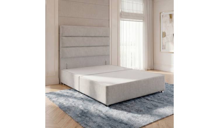 Somnior Regent Linen Small Double Divan Bed 54" Headboard - Light Grey