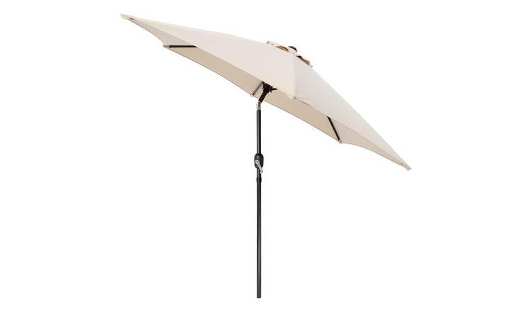 Harbour Housewares Tilting Garden Parasol - Natural