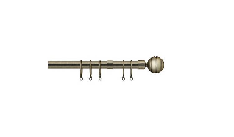 New Edge Blinds 16-19mm Brass Serrated Ball Curtain Pole - 170cm - 300cm