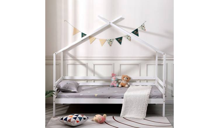 Slumberworks Teddy Kids Childrens Wooden Bed Frame – White