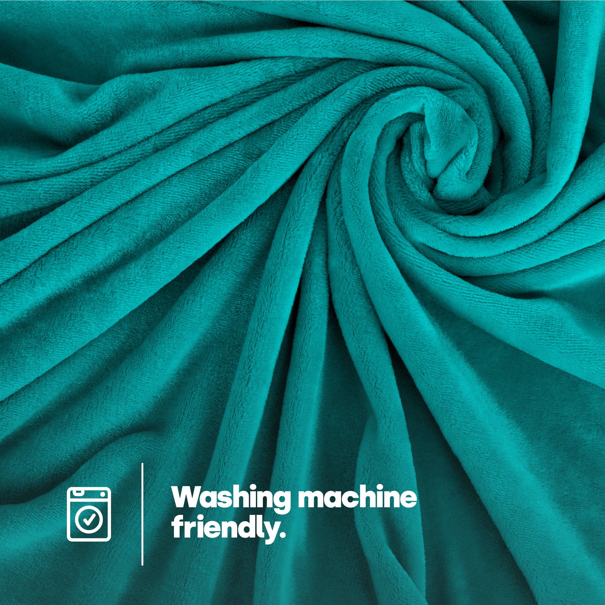 LIVIVO Single Fleece Blanket - Ocean Blue - Image 4