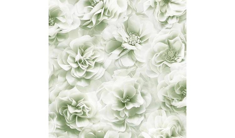 Debona Bloom Floral Wallpaper - Sage Green