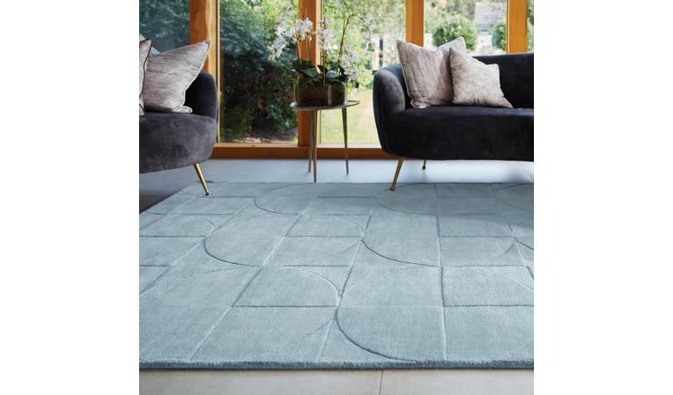 Mega Flooring Blue Handmade Geometric Rug - 120 x 170cm