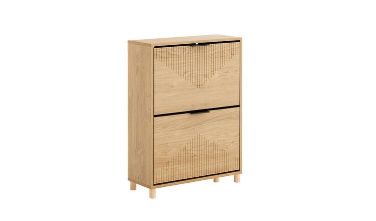 SoBuy 2 Door 4 Shelf Hallway Storage Shoe Cabinet - Light Oak