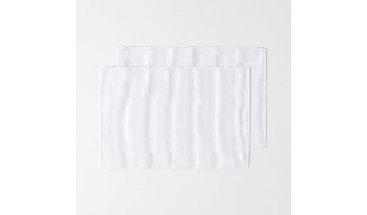 Homescapes Pack of 2 Cotton Placemats - White